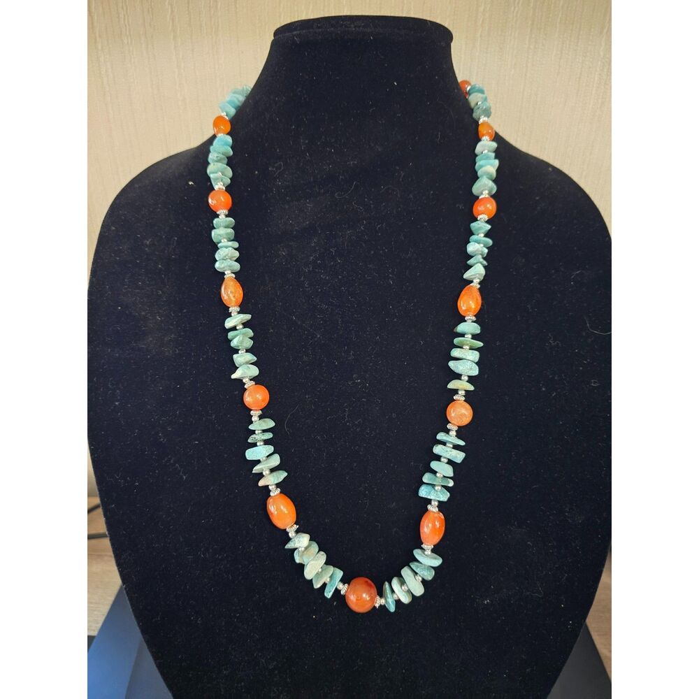 Turquoise and Baltic Amber Necklace